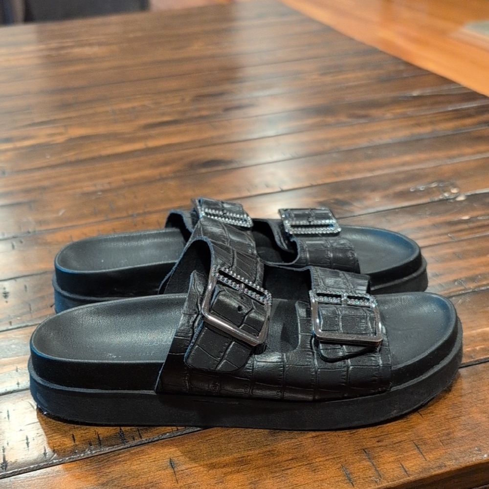 Mila Paoli Leather Footbed Sandals